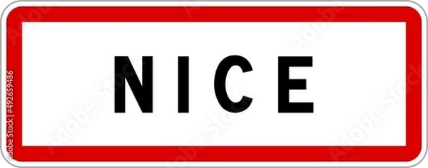 Fototapeta Panneau entrée ville agglomération Nice / Town entrance sign Nice