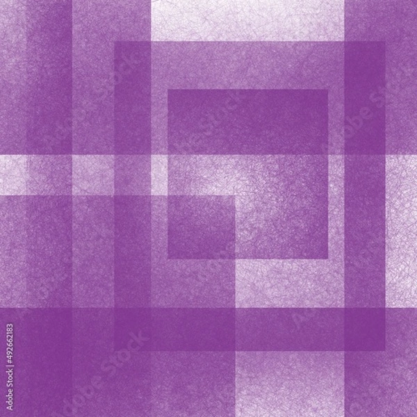 Obraz Violet lilac background with blur, gradient and grunge texture. Geometric pattern of rectangles, squares and straight stripes. Checkered texture for graphic design. Space for conceptual ideas. 
