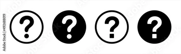 Obraz Question mark icon symbol, vector illustration