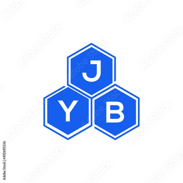 Fototapeta JYB letter logo design on White background. JYB creative initials letter logo concept. JYB letter design. 