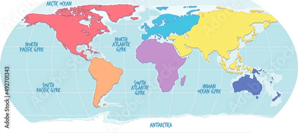 Obraz World map geography background