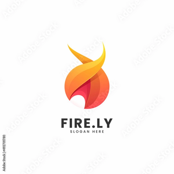 Fototapeta Vector Logo Illustration Flame Gradient Colorful Style.