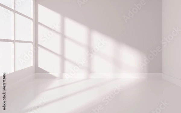Fototapeta White empty room, 3d rendering.