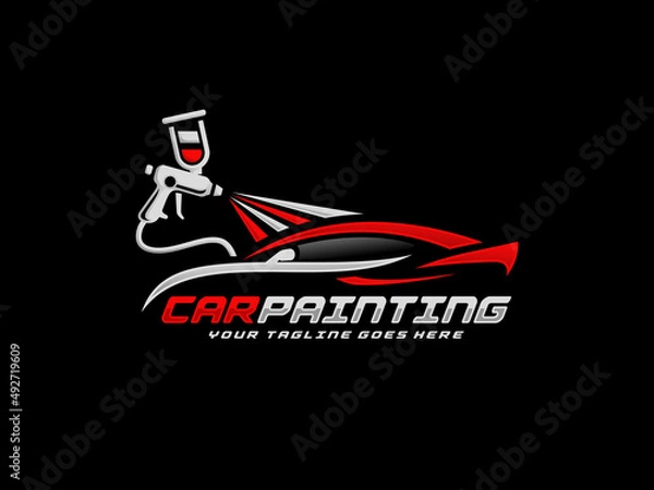 Fototapeta Car painting logo design vector illustration