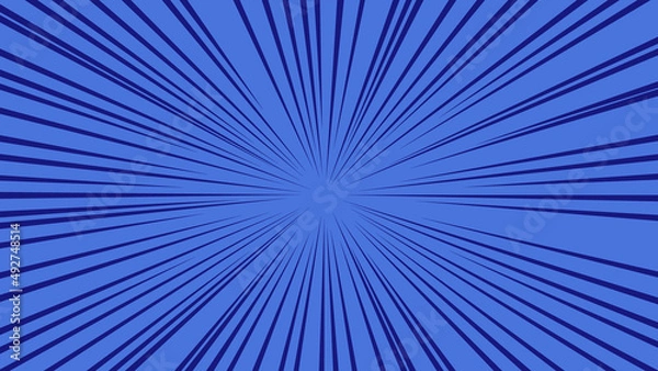 Fototapeta 青色に黒色の集中線の背景ベクター素材