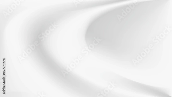 Obraz 白い布のドレープ、波のような生地のしわ、背景画像