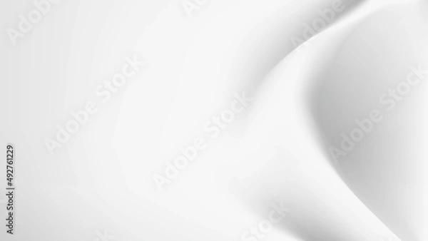 Obraz 白い布のドレープ、波のような生地のしわ、背景画像