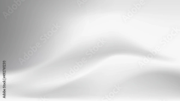 Obraz 白い布のドレープ、波のような生地のしわ、背景画像