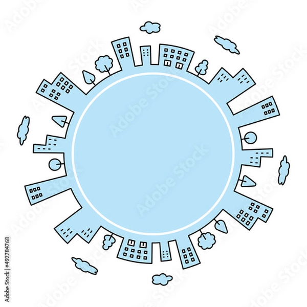 Fototapeta 街並み　ビル　円・丸