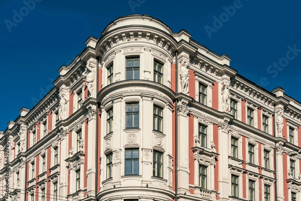 Obraz Fragment of Art Nouveau architecture style of Riga city , Latvia