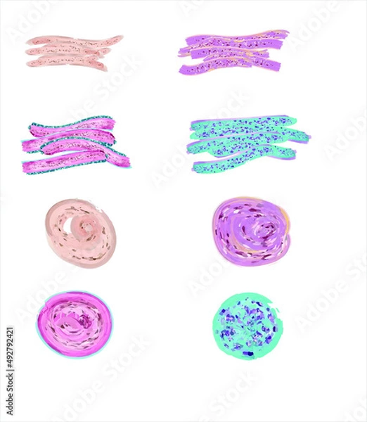 Fototapeta Abstract background with watercolor spots of pink, beige and turquoise. Can be used for web design, banners, posters, postcards.