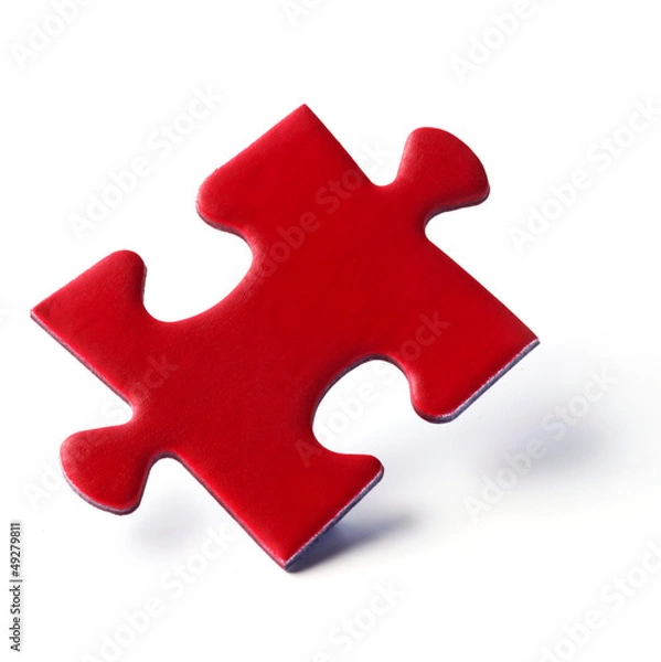 Fototapeta Jig Saw Puzzle - Red Piece