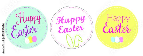 Fototapeta happy Easter. seamless easter background. fashionable black vector background with egg silhouette and Easter greetings. bright elements on a black background
set of eggs