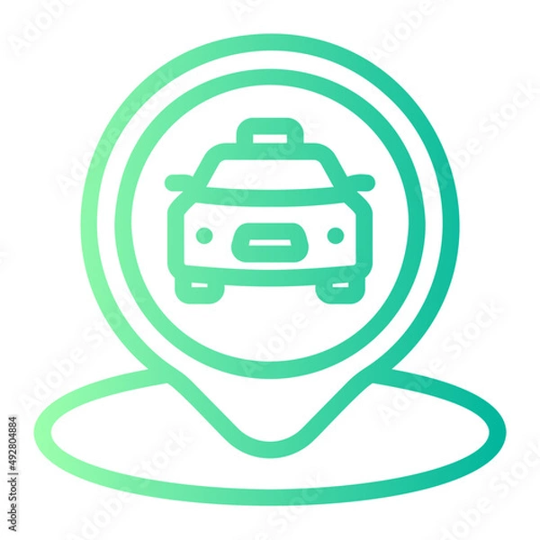 Obraz taxi stop gradient icon