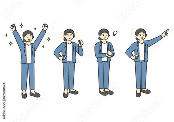 Fototapeta ビジネスパーソンのポジティブなイメージイラスト素材