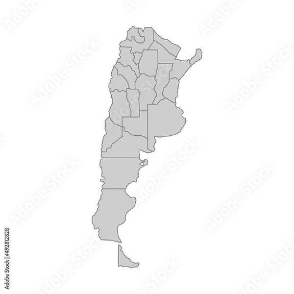 Obraz Outline political map of the Argentina. High detailed vector illustration.