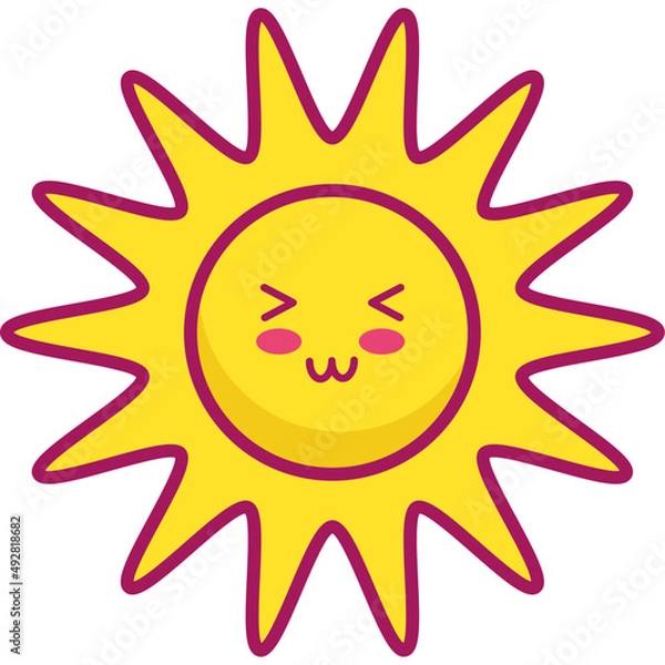 Obraz summer sun kawaii character