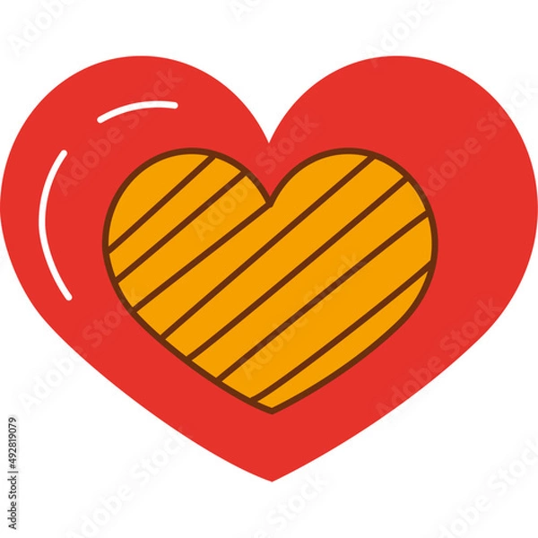 Obraz orange and red heart