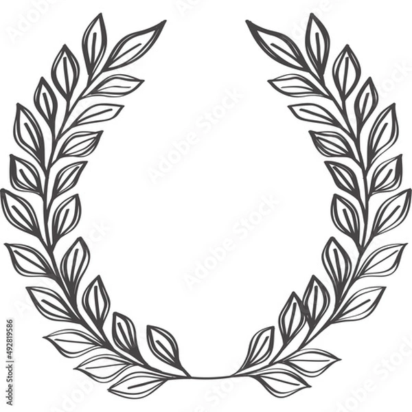 Obraz wreath crown sketch style