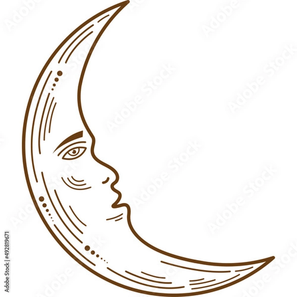 Fototapeta crescent moon bronze style