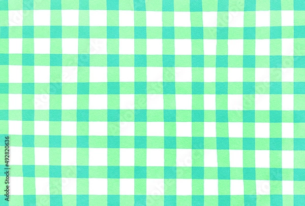 Fototapeta 背景素材_チェック_黄緑