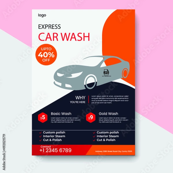Obraz Car Wash Flyer
