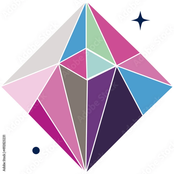 Fototapeta colorful diamond gemstone sideview