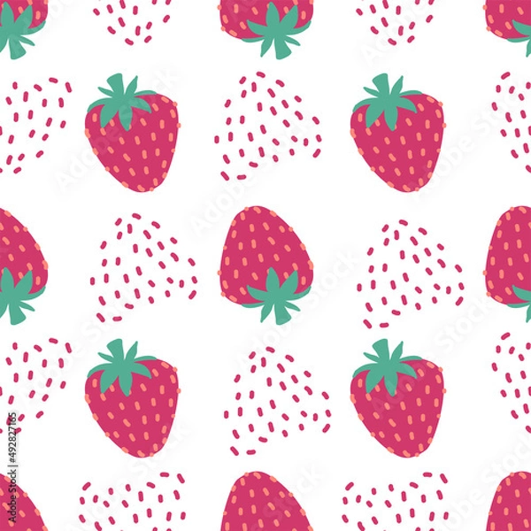 Fototapeta Strawberry Patterns, Red strawberry, Strawberry Backgrounds, Strawberry Love Card