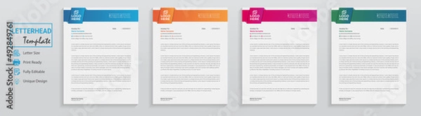 Fototapeta Minimal professional business letterhead design as multipurpose document and a bundle with various colors. This brand corporate identity design suits as medical, healthcare, company letterhead 