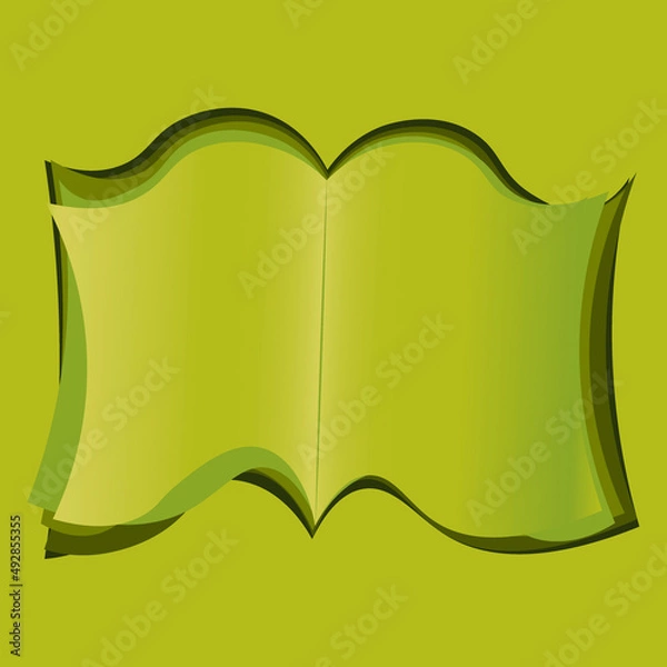 Fototapeta Illustration on a square background - open book, reading, literature. Design element of books, notebooks, postcards, interior items. Wallpapers, textiles, packaging, background for a website, mobile