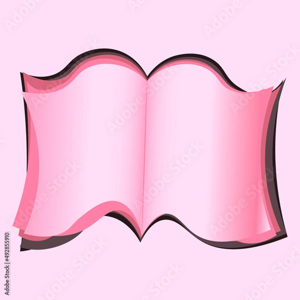Obraz Illustration on a square background - open book, reading, literature. Design element of books, notebooks, postcards, interior items. Wallpapers, textiles, packaging, background for a website, mobile