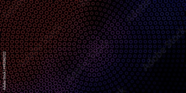 Fototapeta Dark Blue, Red vector background with circles.