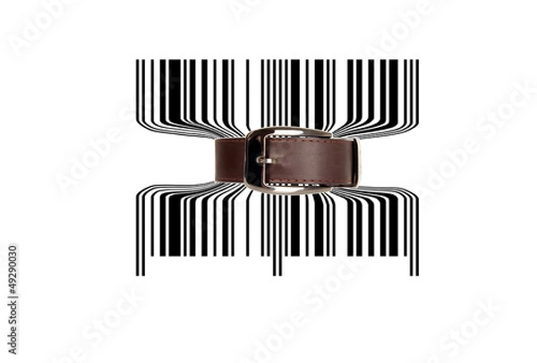 Fototapeta Bar code tighten with belt