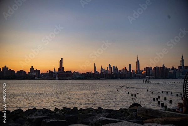 Obraz sunset in the city