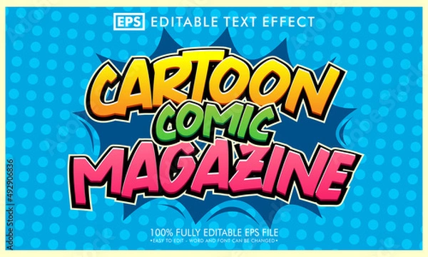 Fototapeta Comic cartoon editable text effect