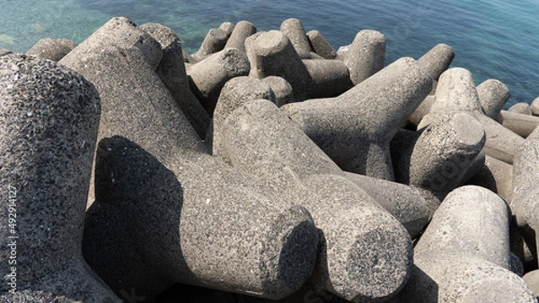 Fototapeta 波から護岸するテトラポット