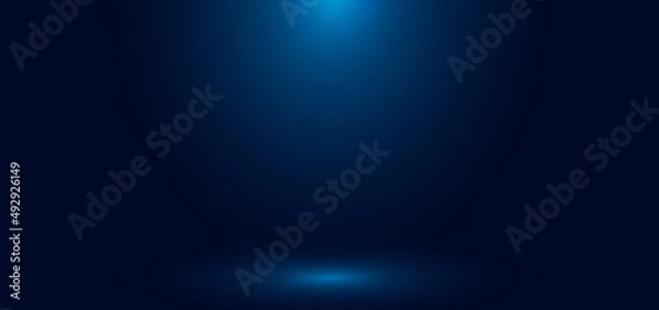 Fototapeta Blue gradient wall studio empty room abstract