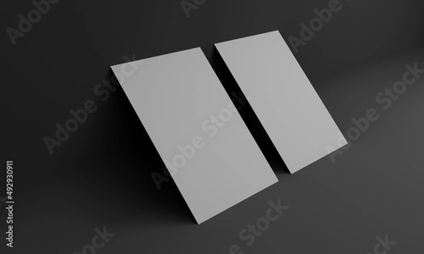 Fototapeta poster standing on wall mockup template 3d render