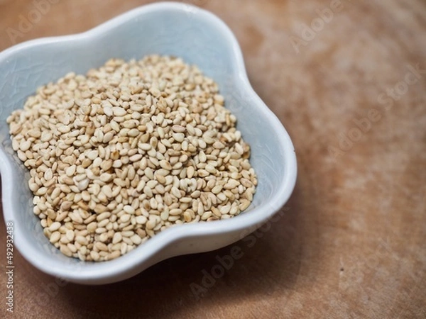 Fototapeta 신선한 유기농 참깨, 음식재료