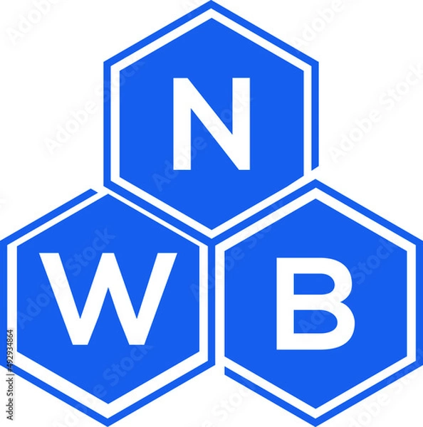 Obraz NWB letter logo design on White background. NWB creative initials letter logo concept. NWB letter design. 
