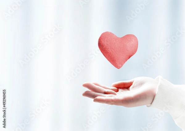 Obraz 子供が手の平に浮かべるハート