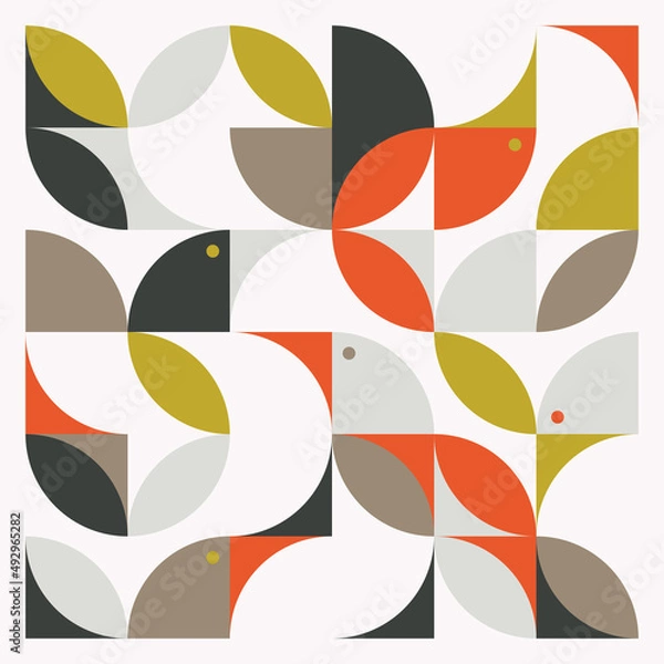 Obraz Abstract Vector Pattern Graphics Made With Various Geometric Shapes and Elements