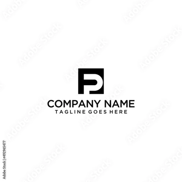 Obraz PF or FP. Monogram of two letters PF and FP. Simple minimal logo design. Vector illustration template.