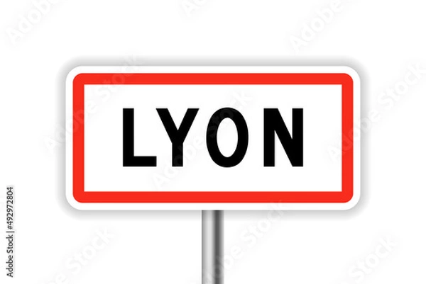 Obraz Panneau de ville Lyon, France.