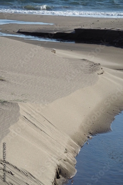 Obraz 砂浜と小川