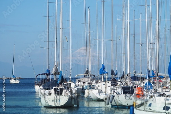 Fototapeta ヨットと富士山
