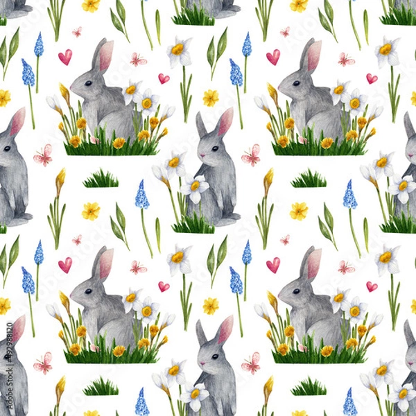 Obraz Spring Easter pattern in watercolor