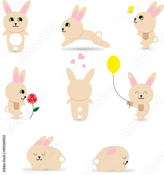 Fototapeta Rabbit in speaker set