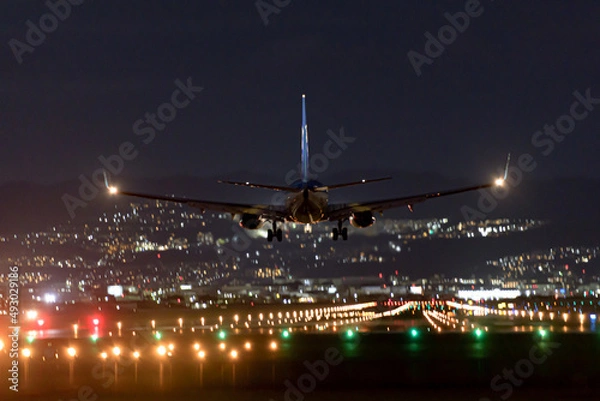 Obraz 空港に着陸する飛行機