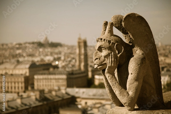 Fototapeta gargoyle on notre dame cathedral